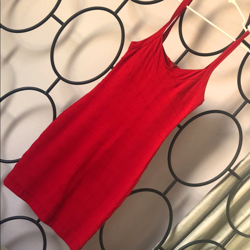 Red EXPRESS body-con bandage mini dress